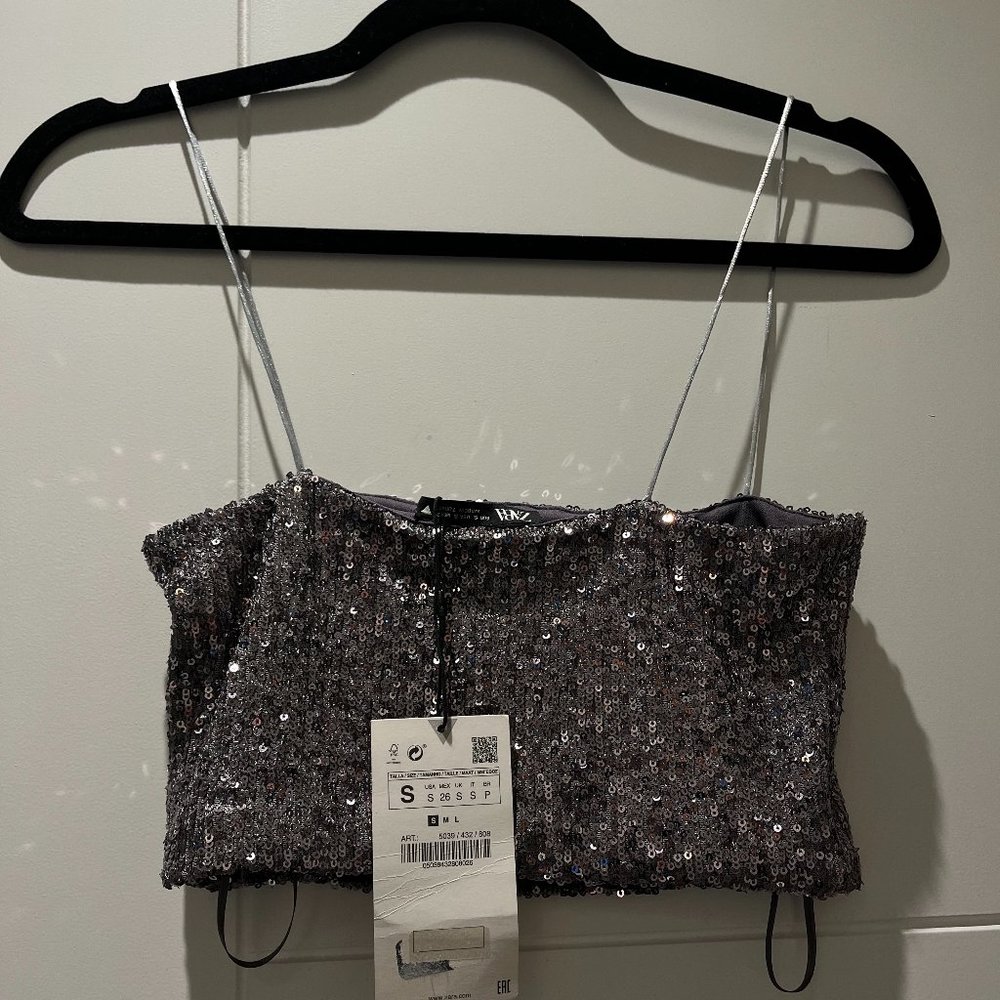 Zara Sequin Top - Perfect for New Years! - Brand New with Tag